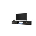 Black 63 in. Floating Entertainment Center with Storage Doors F564