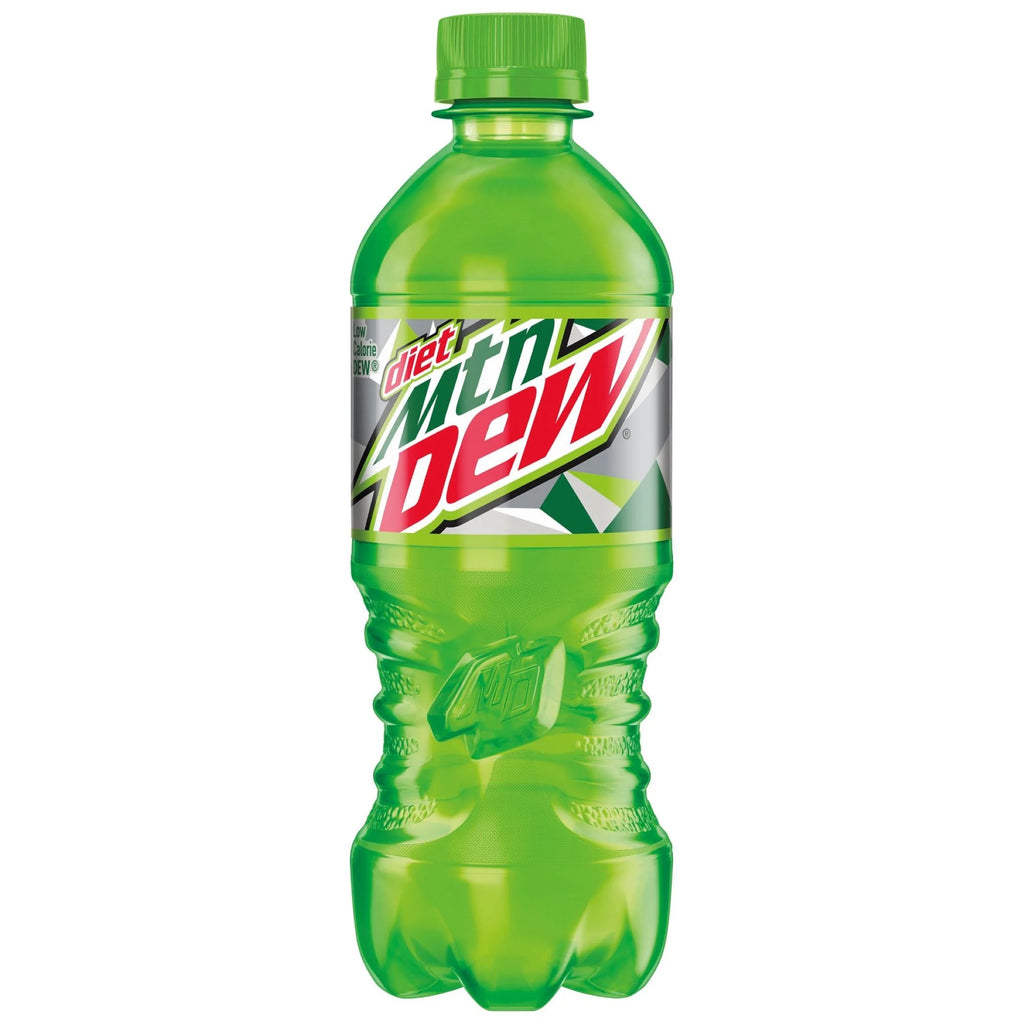 Diet Mountain Dew Soda 20oz Bottles, Quantity of 24 D33916