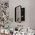 White Recessed Metal Framed Medicine Cabinet with Mirror and Adjustable Shelves X753