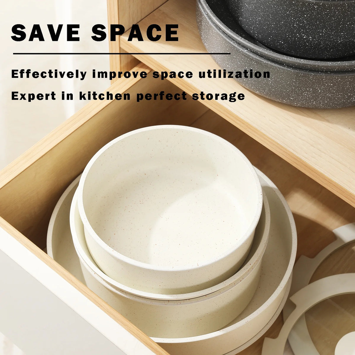 Grey Nonstick Ceramic Cookware Set H7851