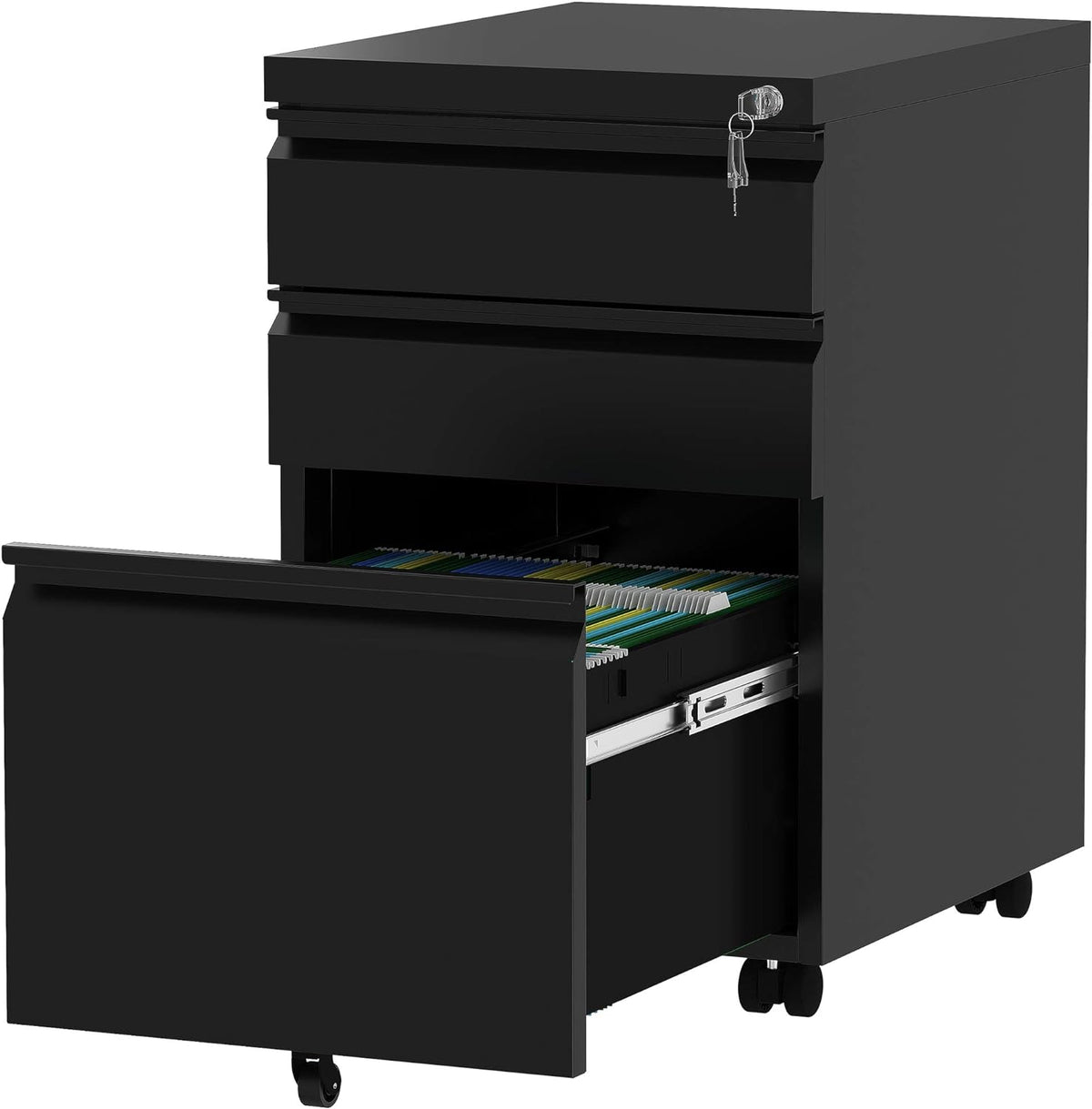 White 3-Drawer Metal File Cabinet Y982385