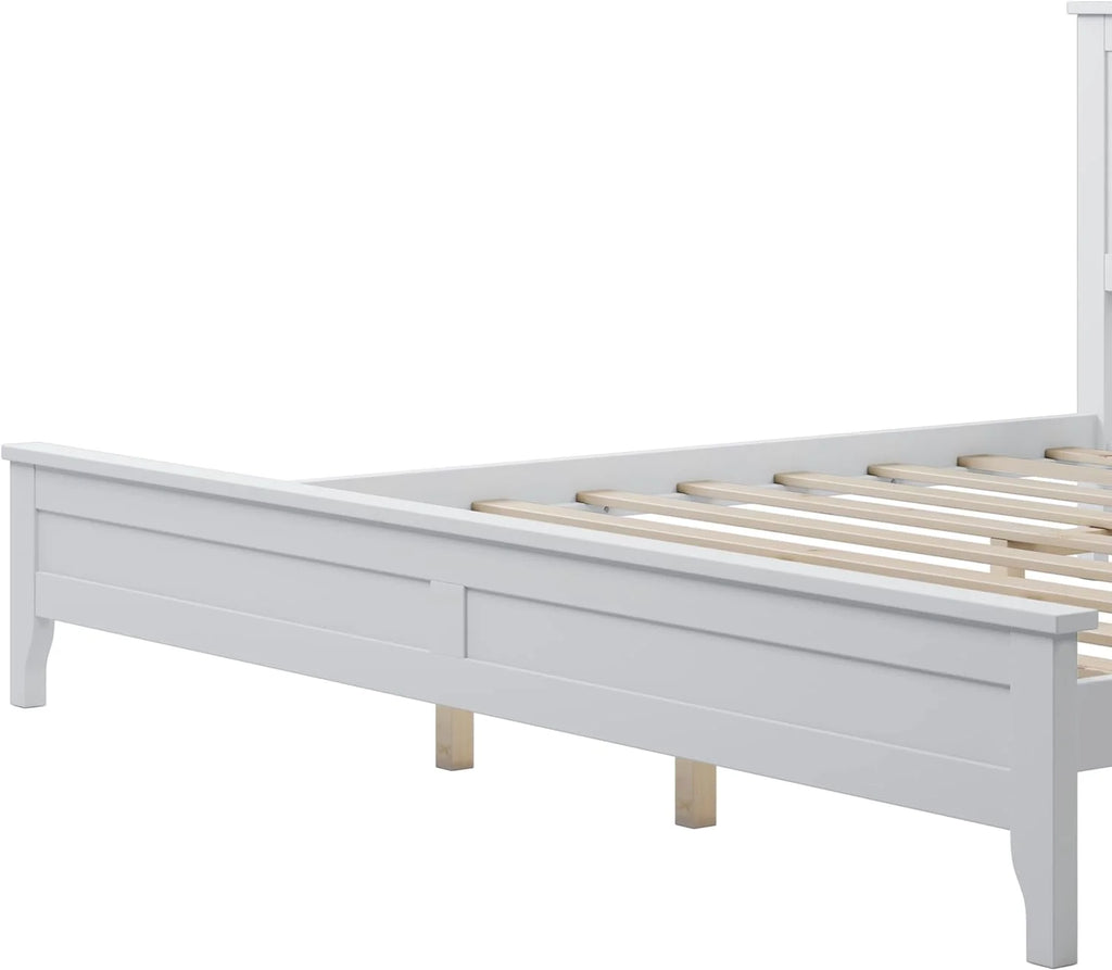 White King Size Solid Wood Platform Bed X6479