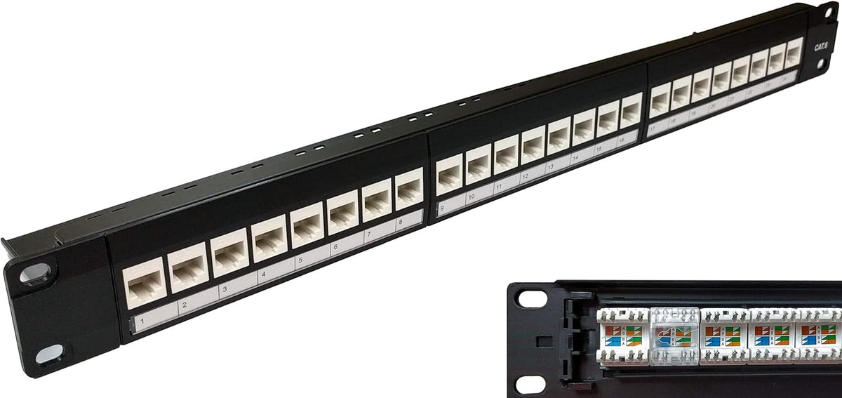 48-Port CAT6A FTP Shielded 2U Patch Panel 19-Inch O1231