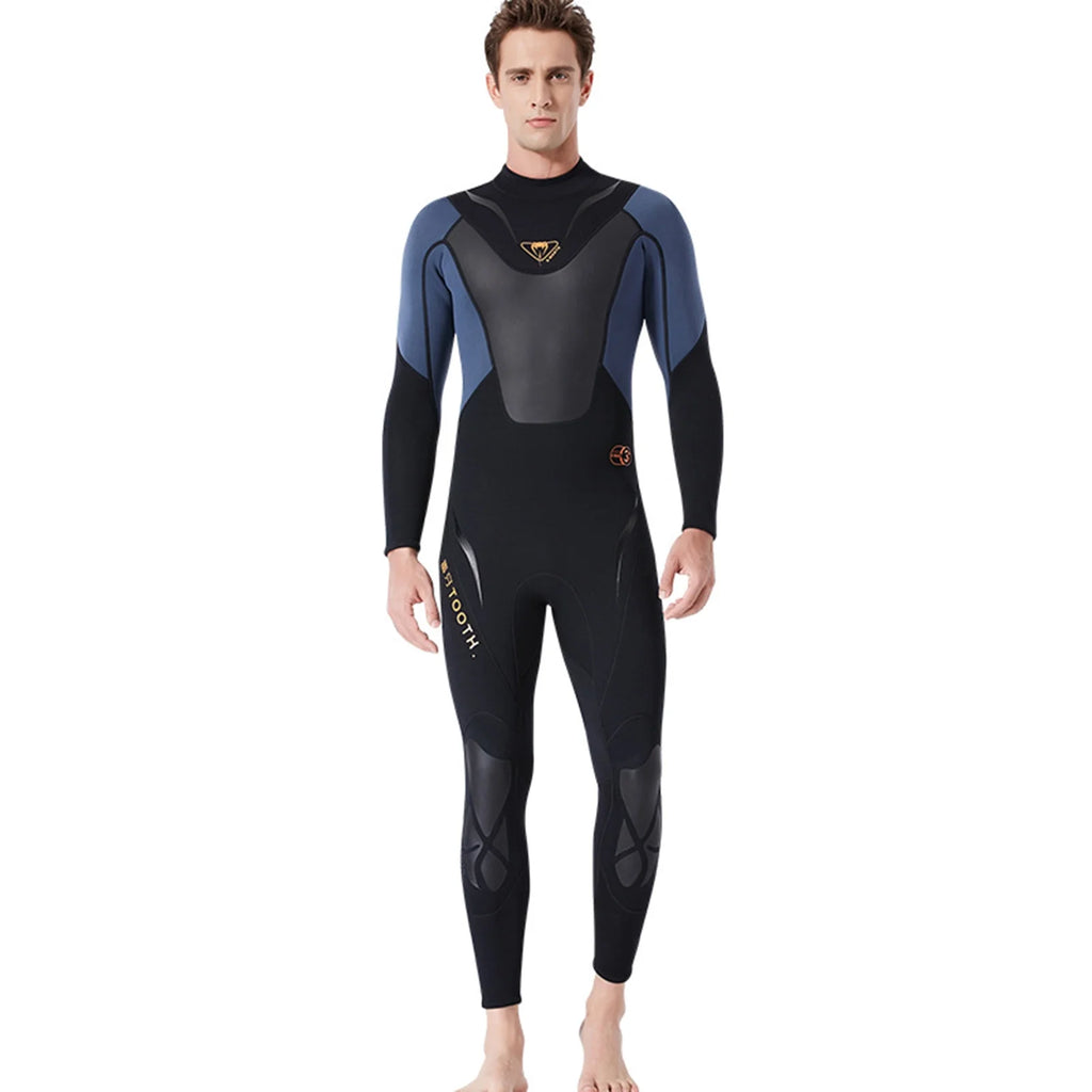 Men 3mm Neoprene Full-body Wetsuit with Back Zipper C33406