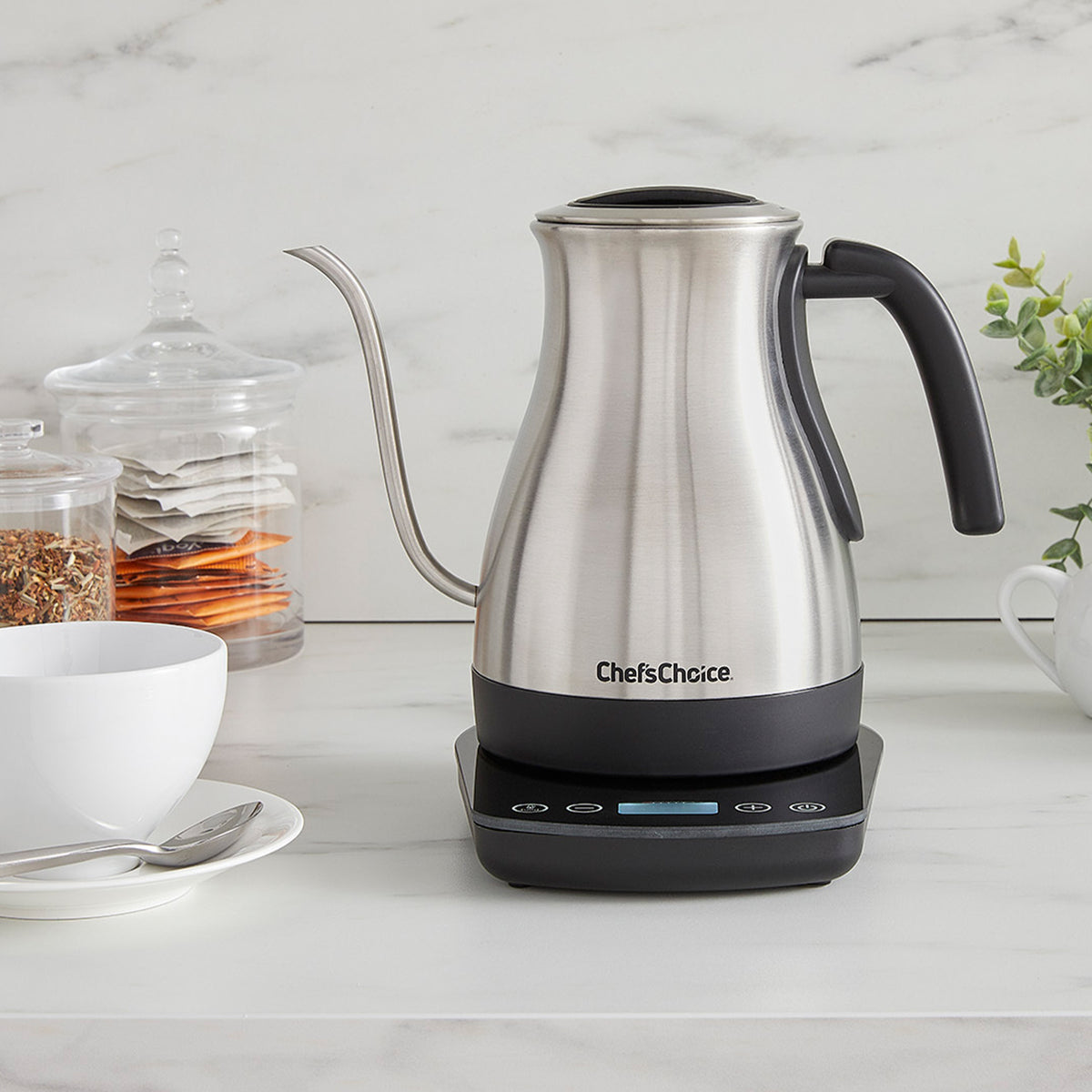 Digital Electric Gooseneck Kettle Brushed Stainless Steel O5716