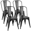 Black Metal Stackable Dining Chair Set of 4 S29313