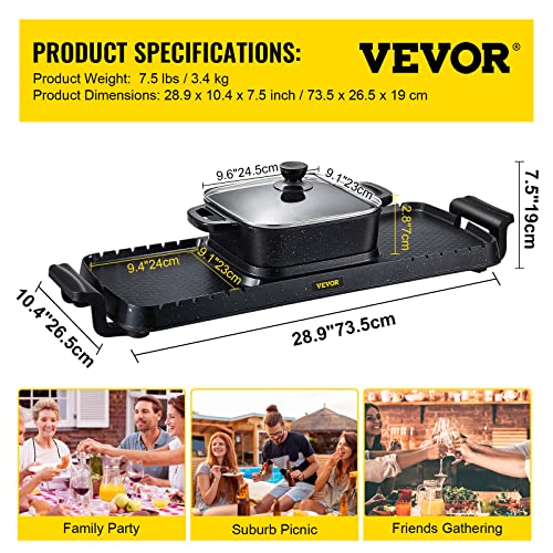 Electric Grill Hot Pot 2 in 1, Non-Stick Pan V726