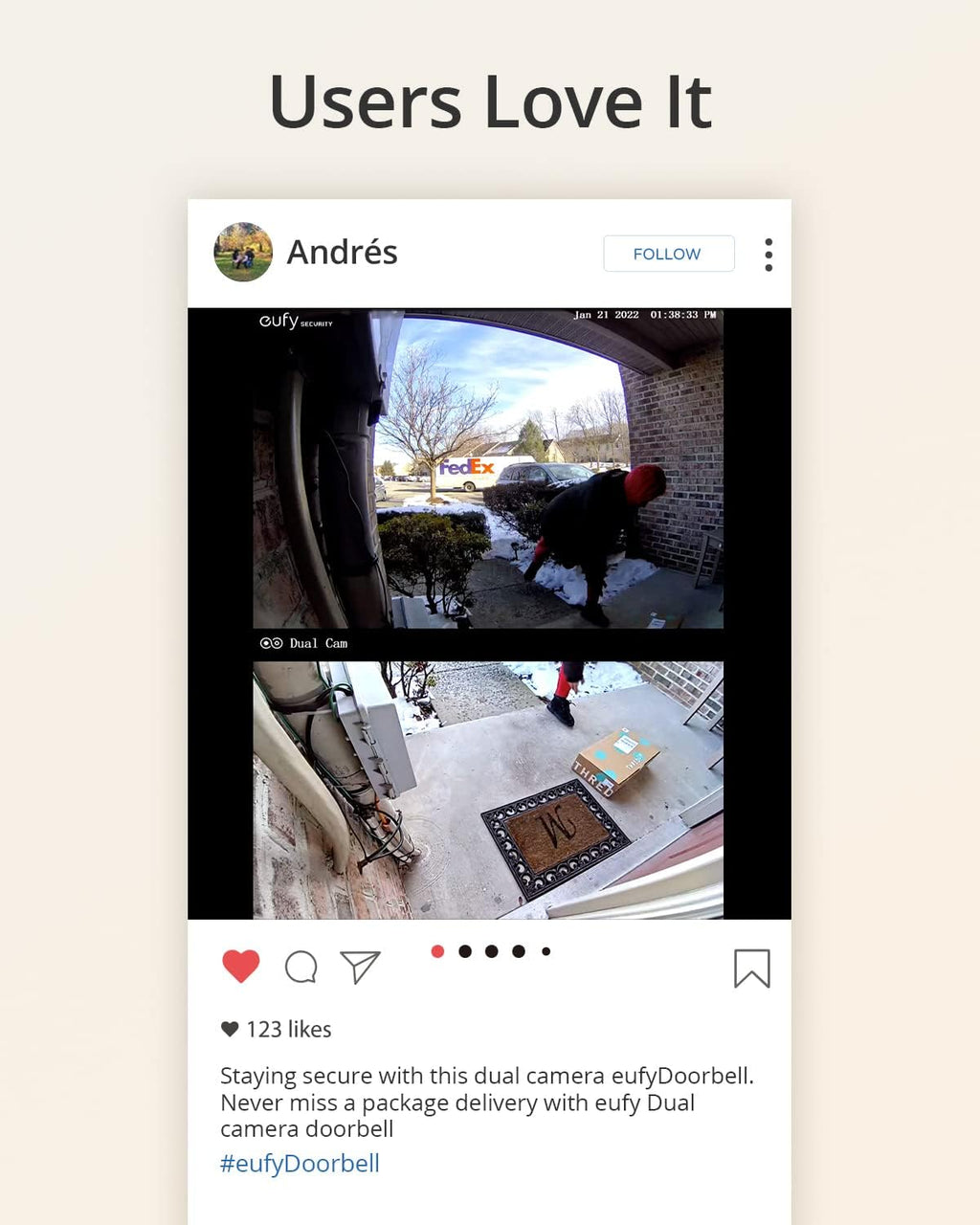 Battery-Powered Dual Camera Video Doorbell E771