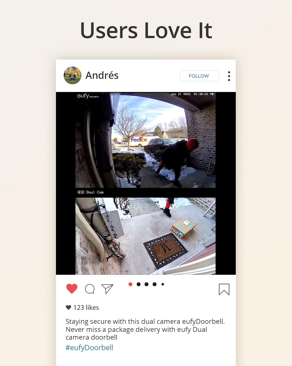 Battery-Powered Dual Camera Video Doorbell E771
