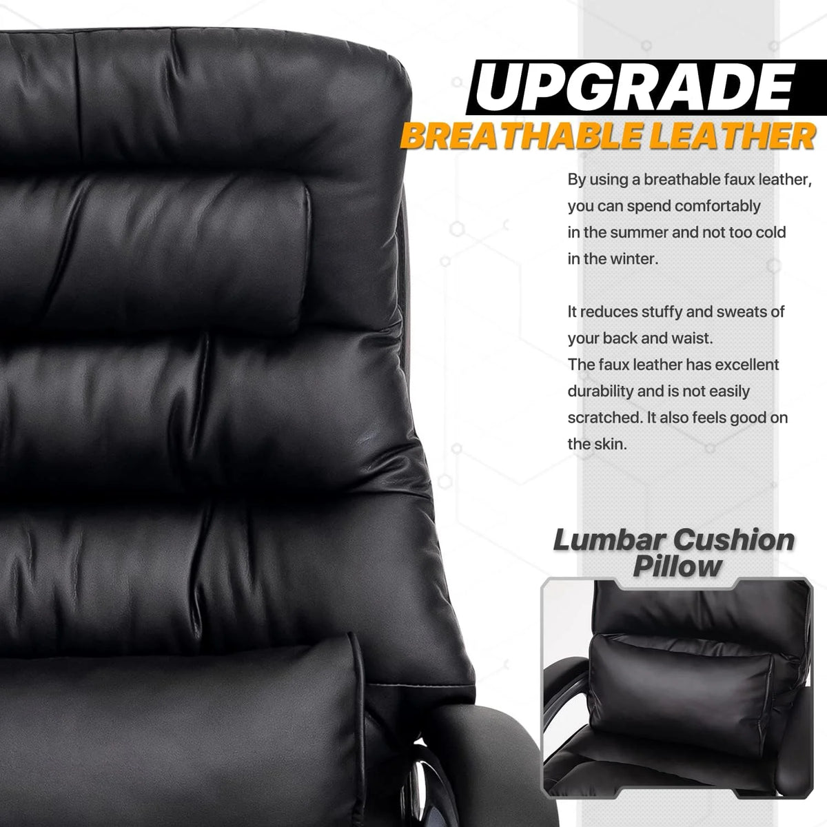 Big And Tall Black PU Leather Executive Office Chair K117096