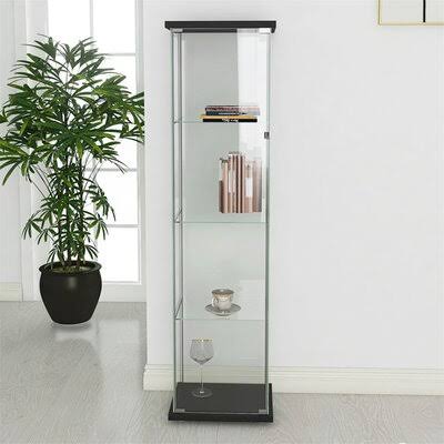 Black Glass Display Cabinet with Door E80107