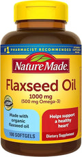 Flaxseed Oil 1000mg 100 Liquid Softgels Pack of 4 F9000
