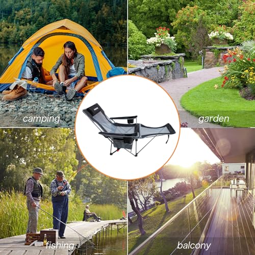 Reclining Camping Chair with Removable Footrest and Headrest I43228