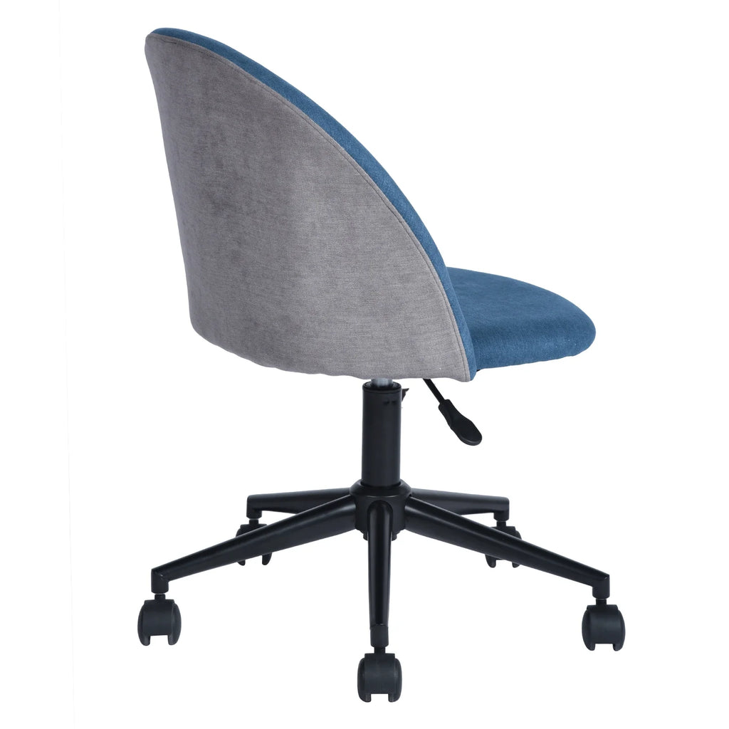 Blue Adjustable Swivel Fabric Upholstered Armless Task Chair H10930