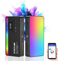 RGB LED Video Light, 15W, 360° Full Colors, CRI 96+, 5000mAh Battery, 2800K-10000K, Pack of 2 Y22269