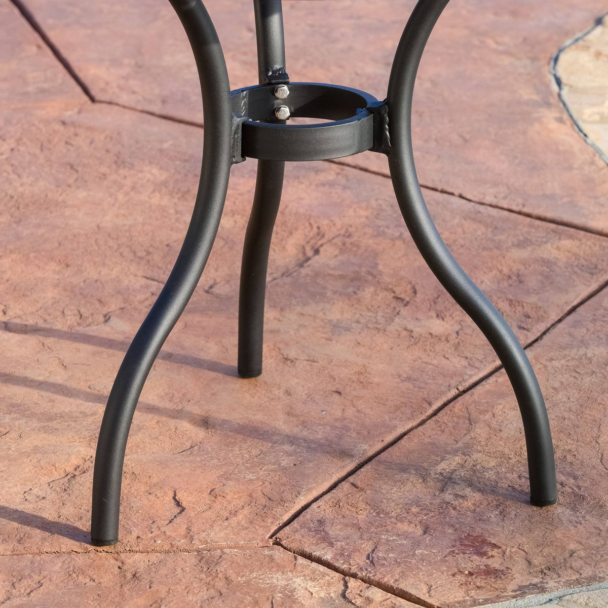 3PC Black and Sand Cast Aluminum Outdoor Bistro Set W8621