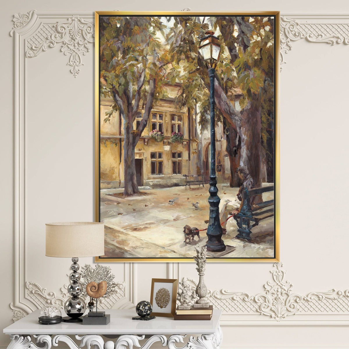 Grey Gold Framed Canvas 16 in. Wide x 32 in. High Y1204