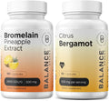 Bromelain 500mg 180 Capsules and Citrus Bergamot 500mg Supplement Combo U649881