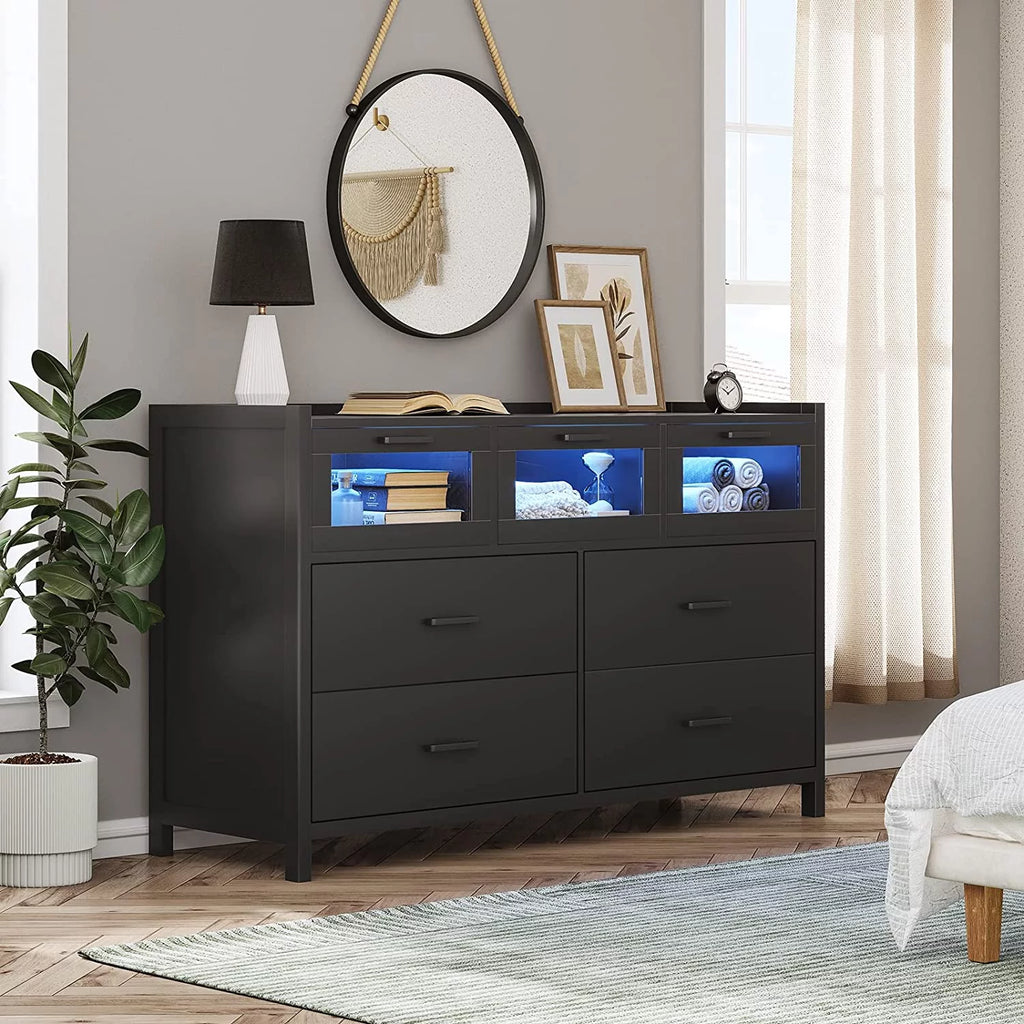 White 7 Drawer Wood Dresser H7551
