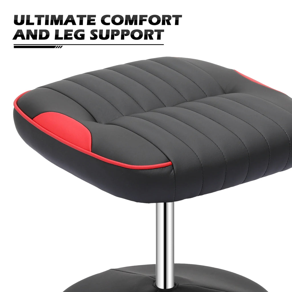 Red Adjustable Upholstered Swivel Recliner with Ottoman Z91241