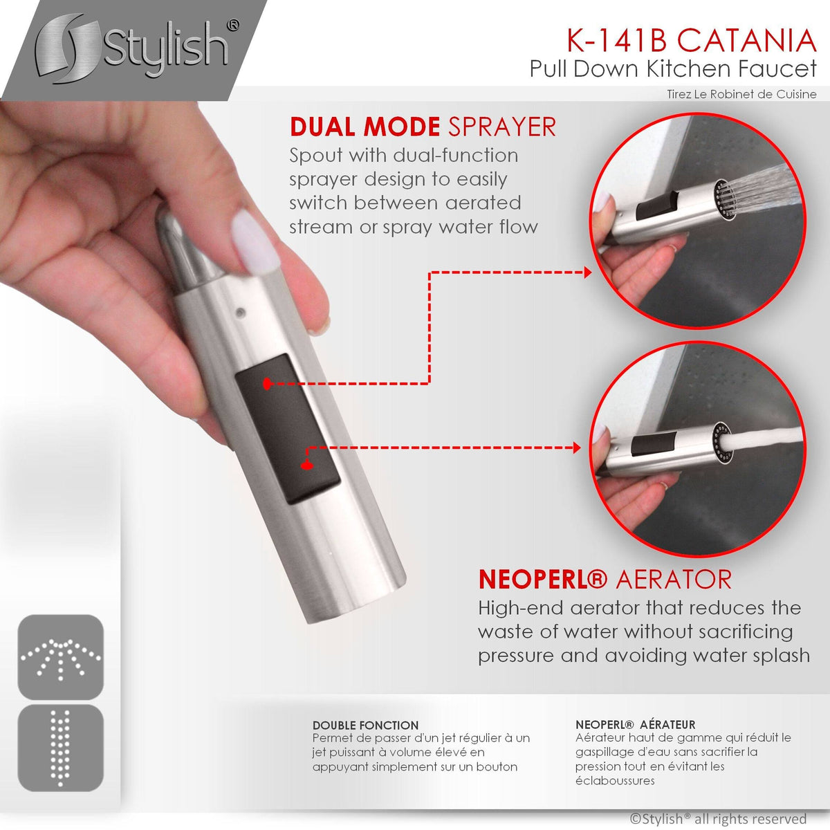 Brushed Nickel Pull Down Single Handle Kitchen Faucet L359885