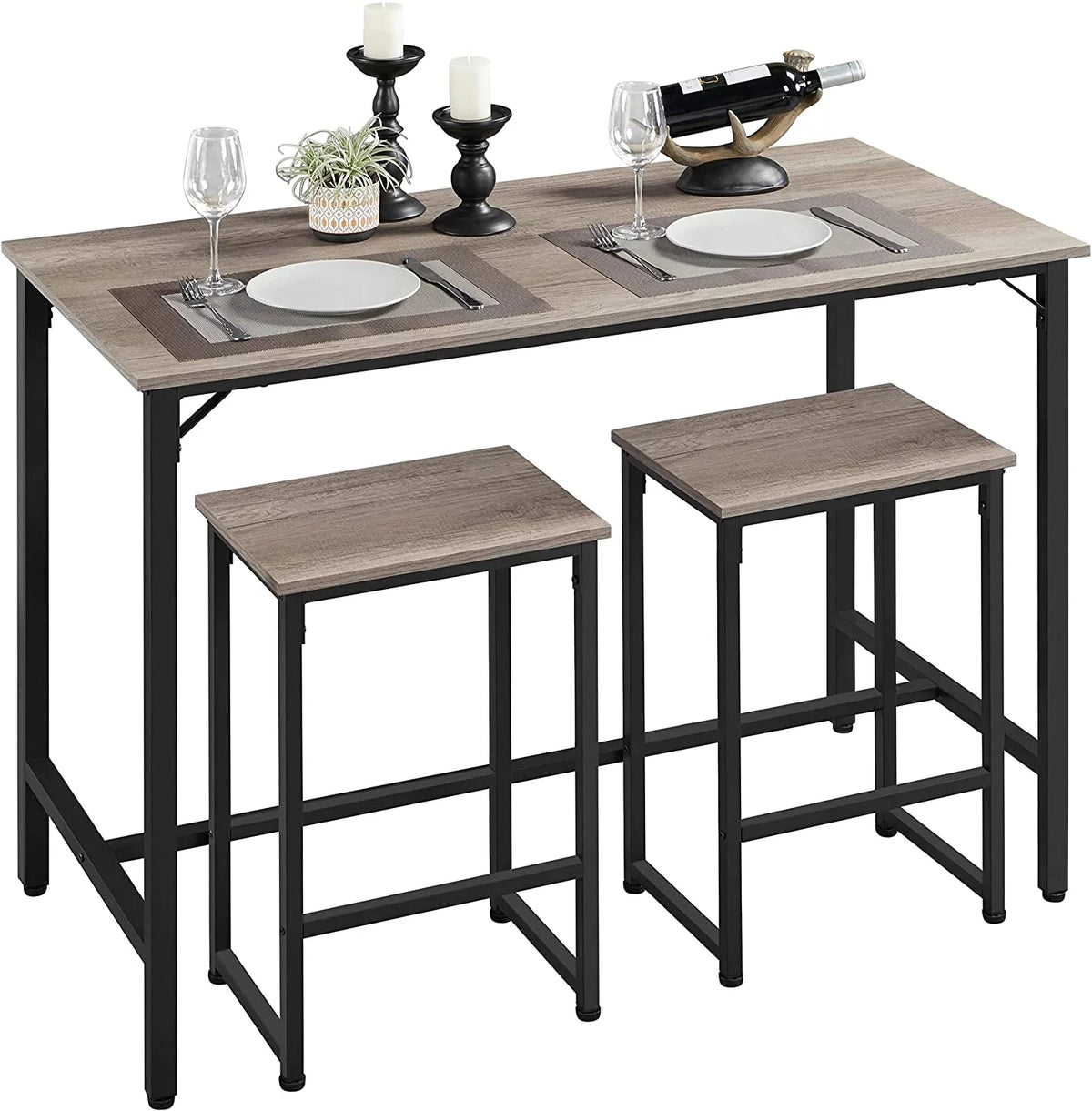 47.5” Counter Height Bar Table Set with Stools Set of 2 R679687