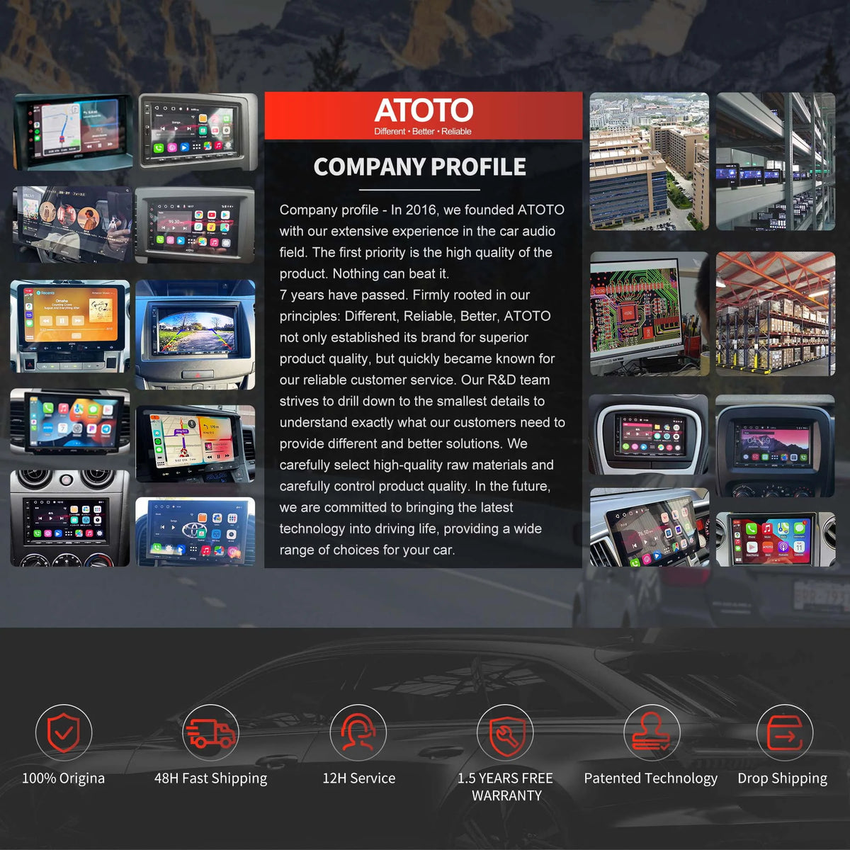 10.1 inch QLED Double Din Car Stereo with Wireless Apple Carplay & Wireless Android Auto B34392