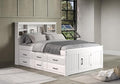 White Full Bookcase Bed with 6 Drawers F885