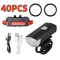 40 Sets USB Rechargeable Bike Light Set, LED Bicycle Headlight Front Rear Lamp Tail Light G7183