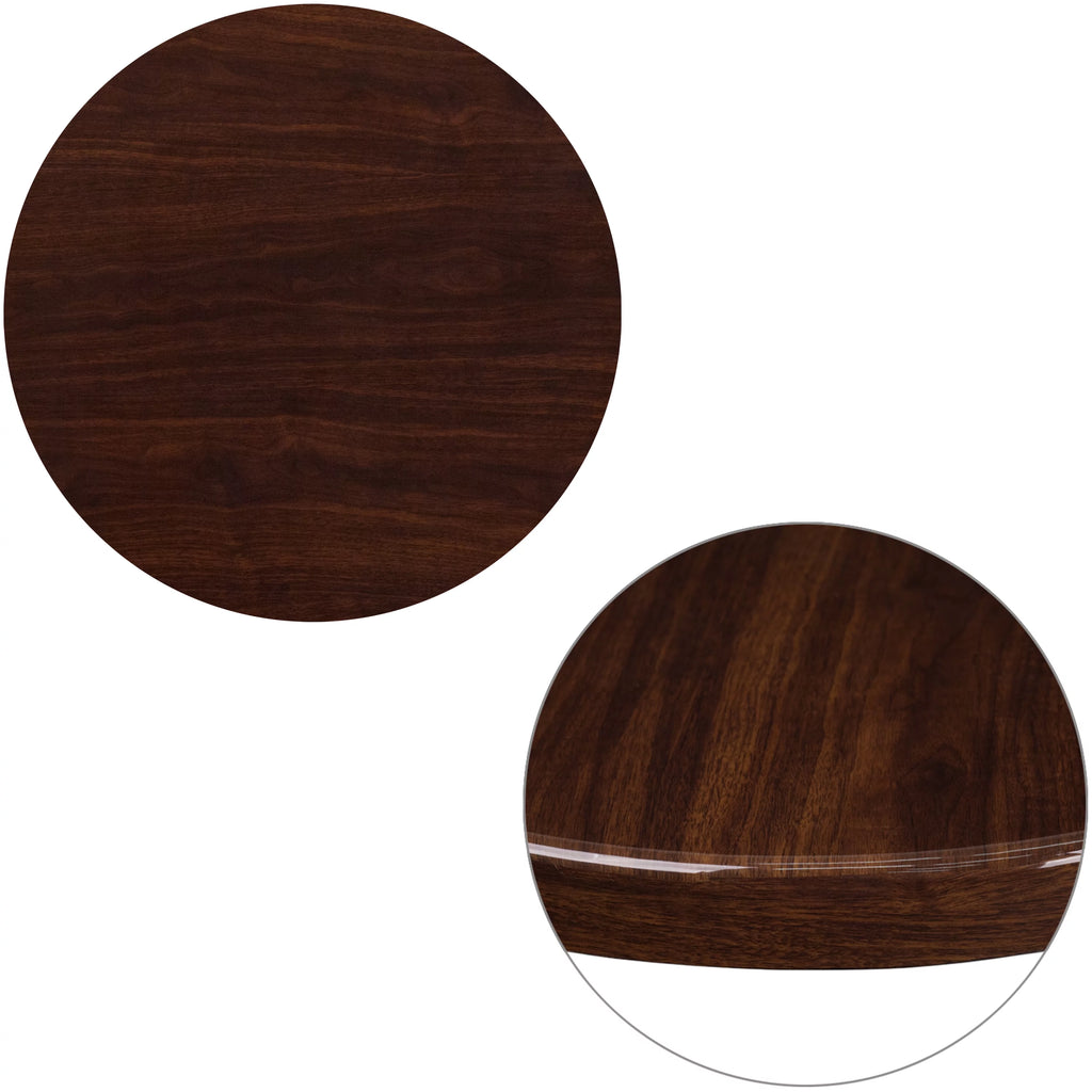24" Round High-Gloss Walnut Resin Table Top T828654