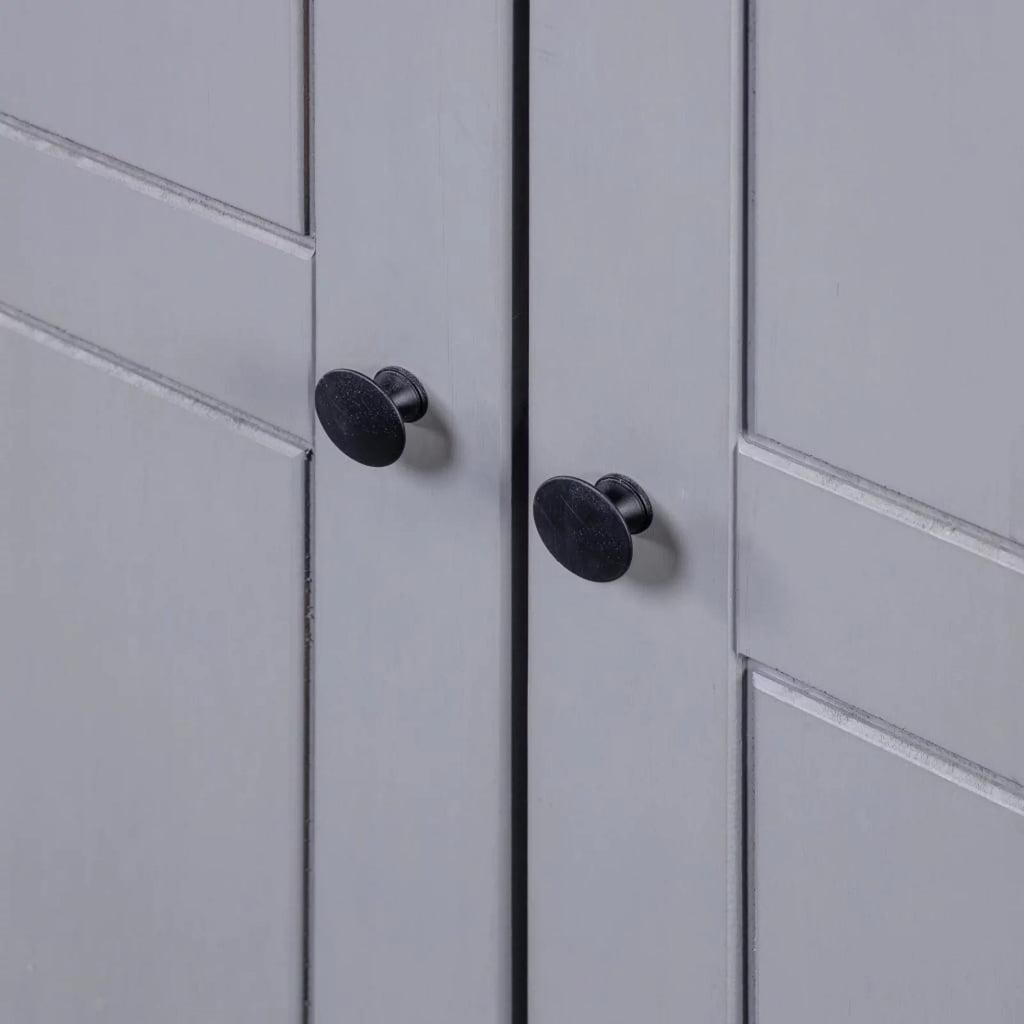 3-Door Gray Pine Wardrobe M715