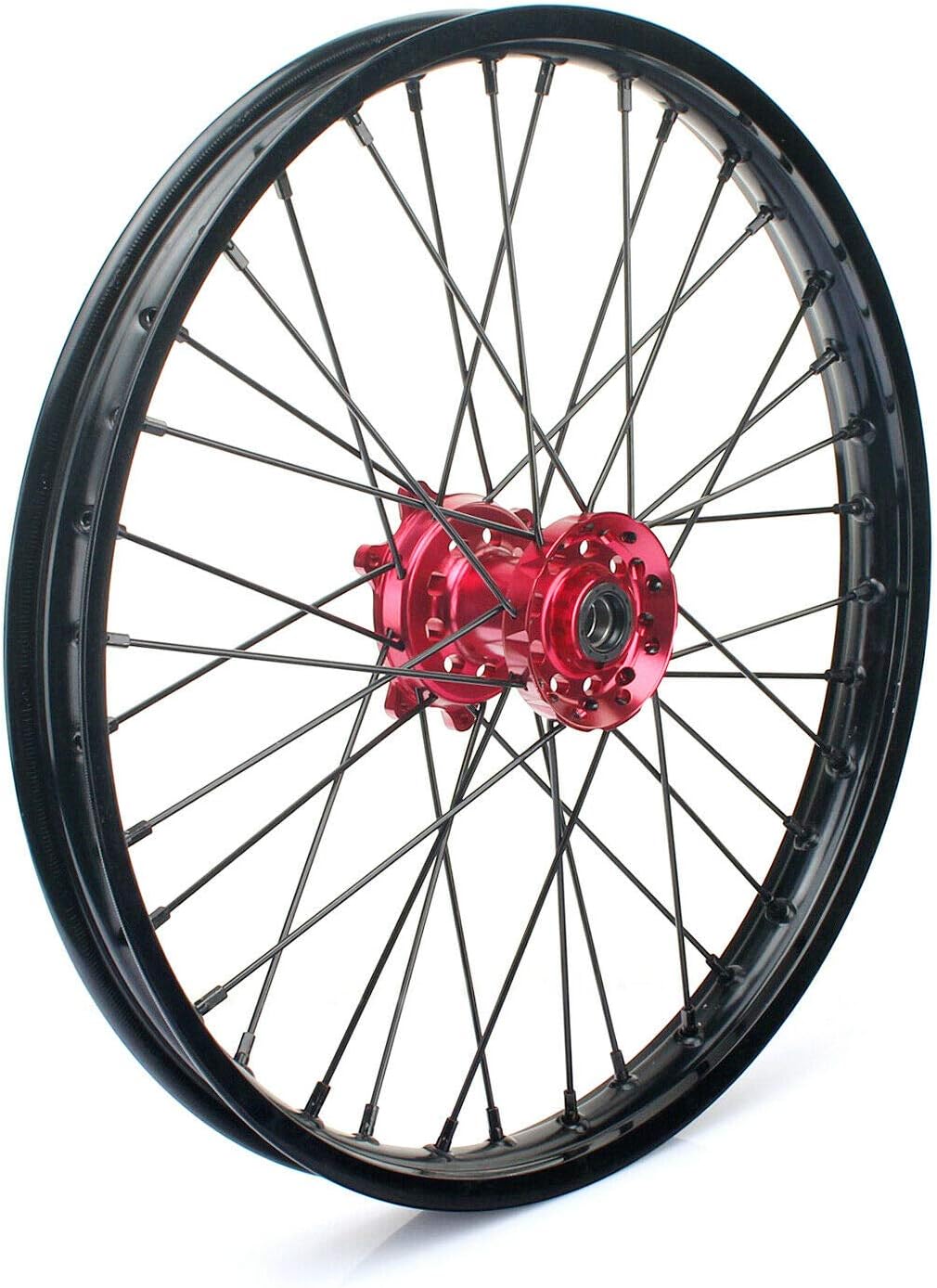 Front 21" Rear 18" Wheel Complete Set Red Hubs Rims Spokes Y570267