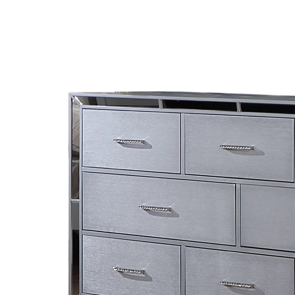 64 Inch Pine Wood Dresser, 8 Drawers S621146