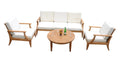 4 Pc Sofa Set with Cushions in Canvas White O15940