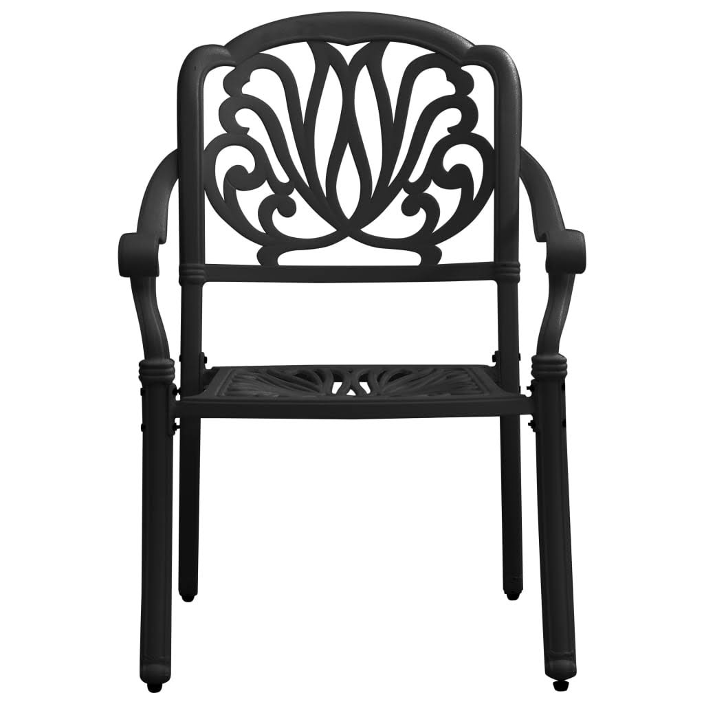 3 Piece Bistro Set Cast Aluminum Black X743434