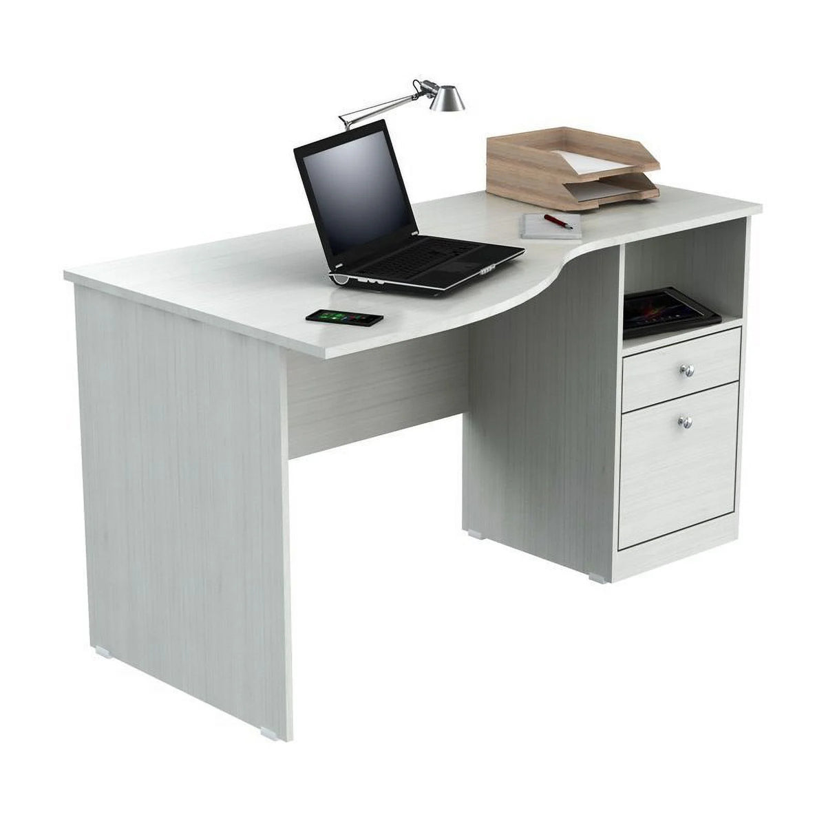 Washed Oak Curved Top Writing Desk N75499
