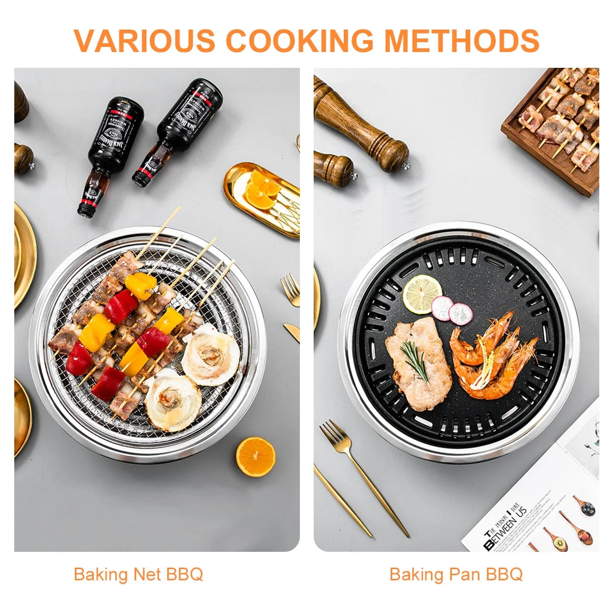 Charcoal Barbecue Grill Non-Stick Portable Stainless Steel Z92162