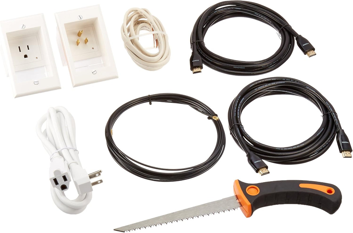 Dual Power Outlet Recessed In-Wall Cable Management System for TV, Pack of 2 Y26592
