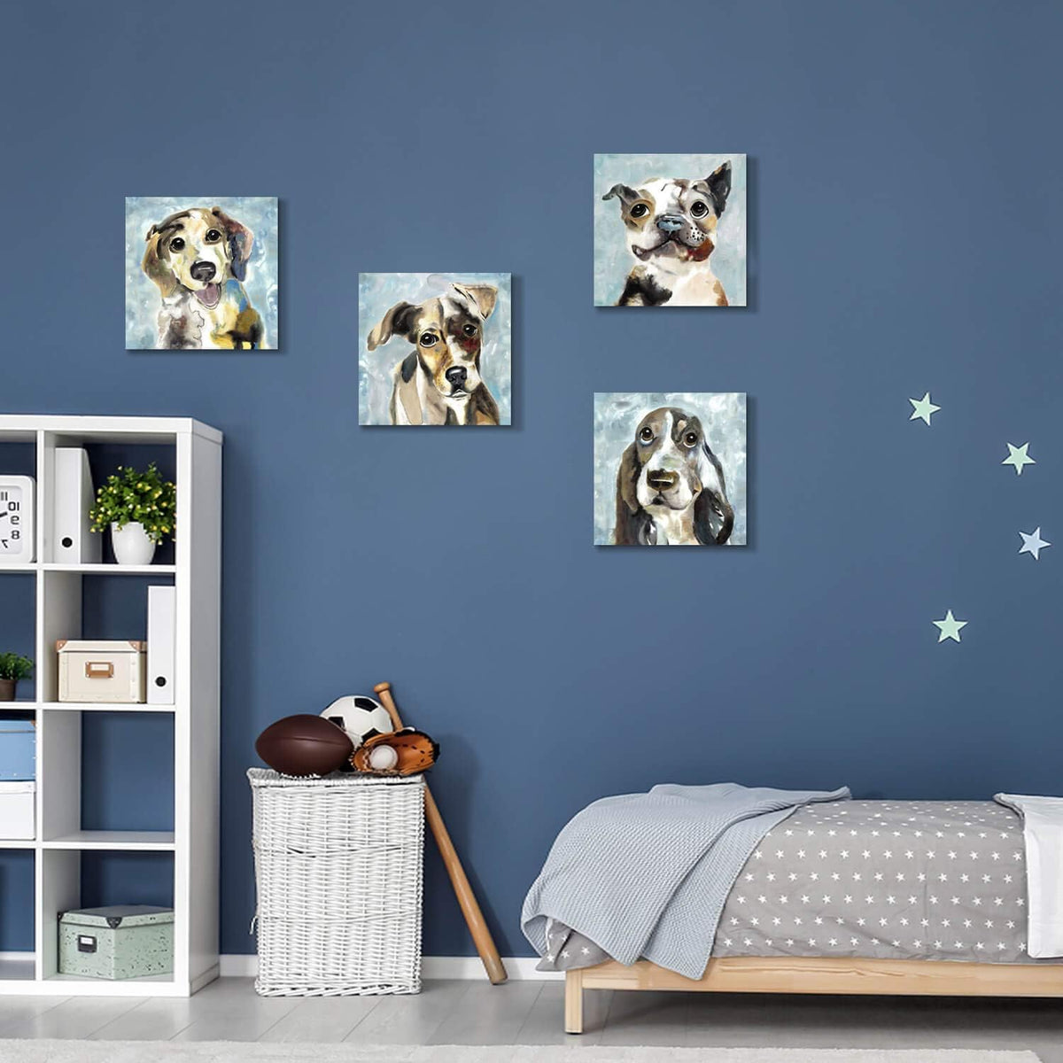 Abstract Dog Canvas Print 16'' x 16'' 4 Panels D61588