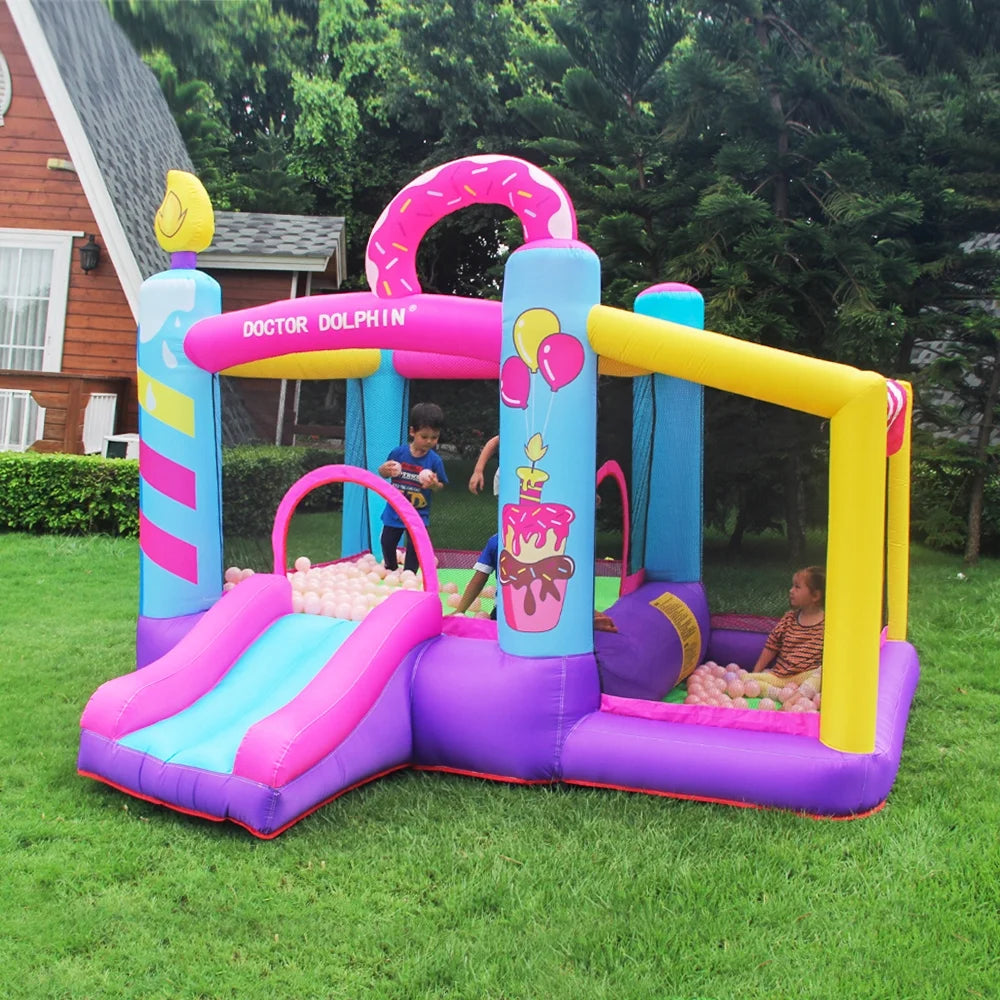 Inflatable Slide Bouncer House with Ball Pool and Storage Bag F209