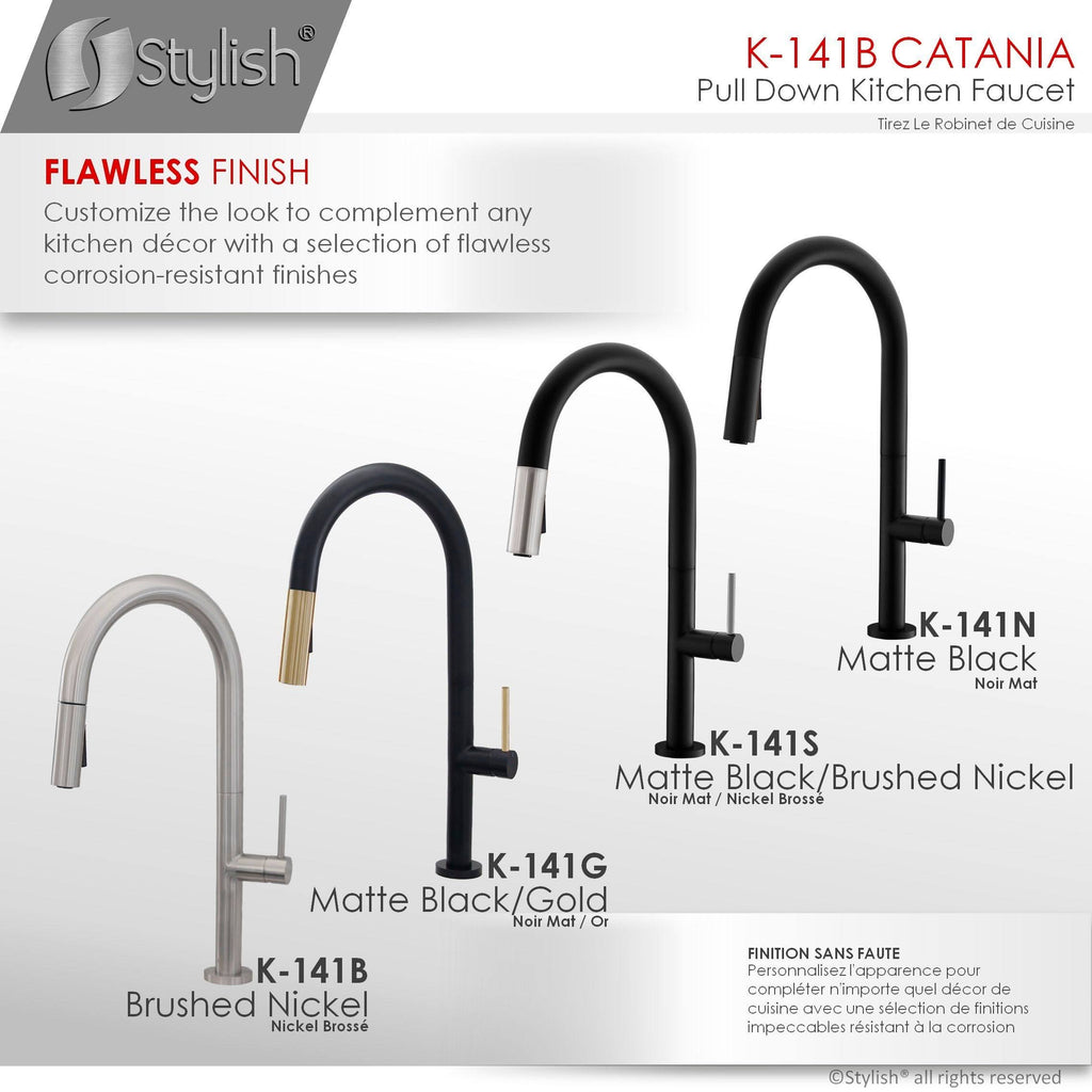 Brushed Nickel Pull Down Single Handle Kitchen Faucet L359885