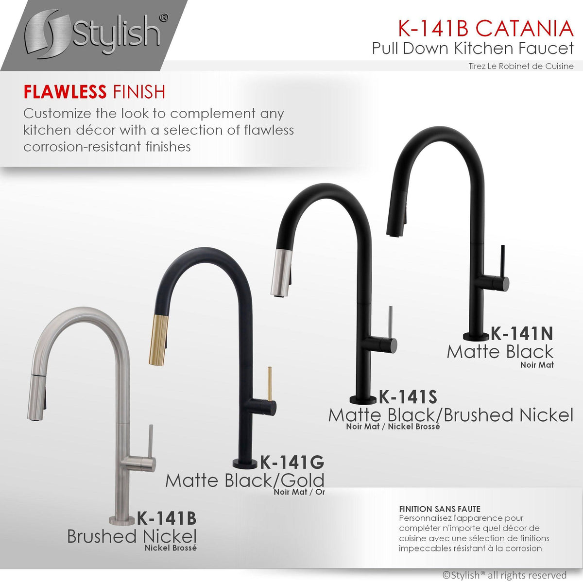 Brushed Nickel Pull Down Single Handle Kitchen Faucet L359885