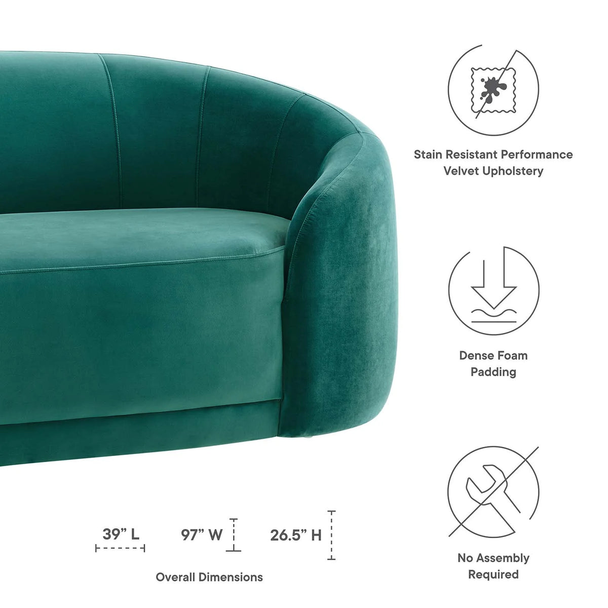 Teal Blue Velvet Sofa E7760
