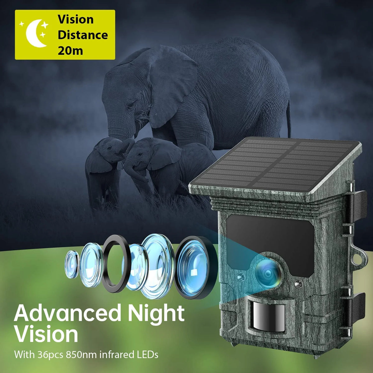 4K 30fps 46MP Night Vision Waterproof IP66 Motion Activated Trail Camera A9133
