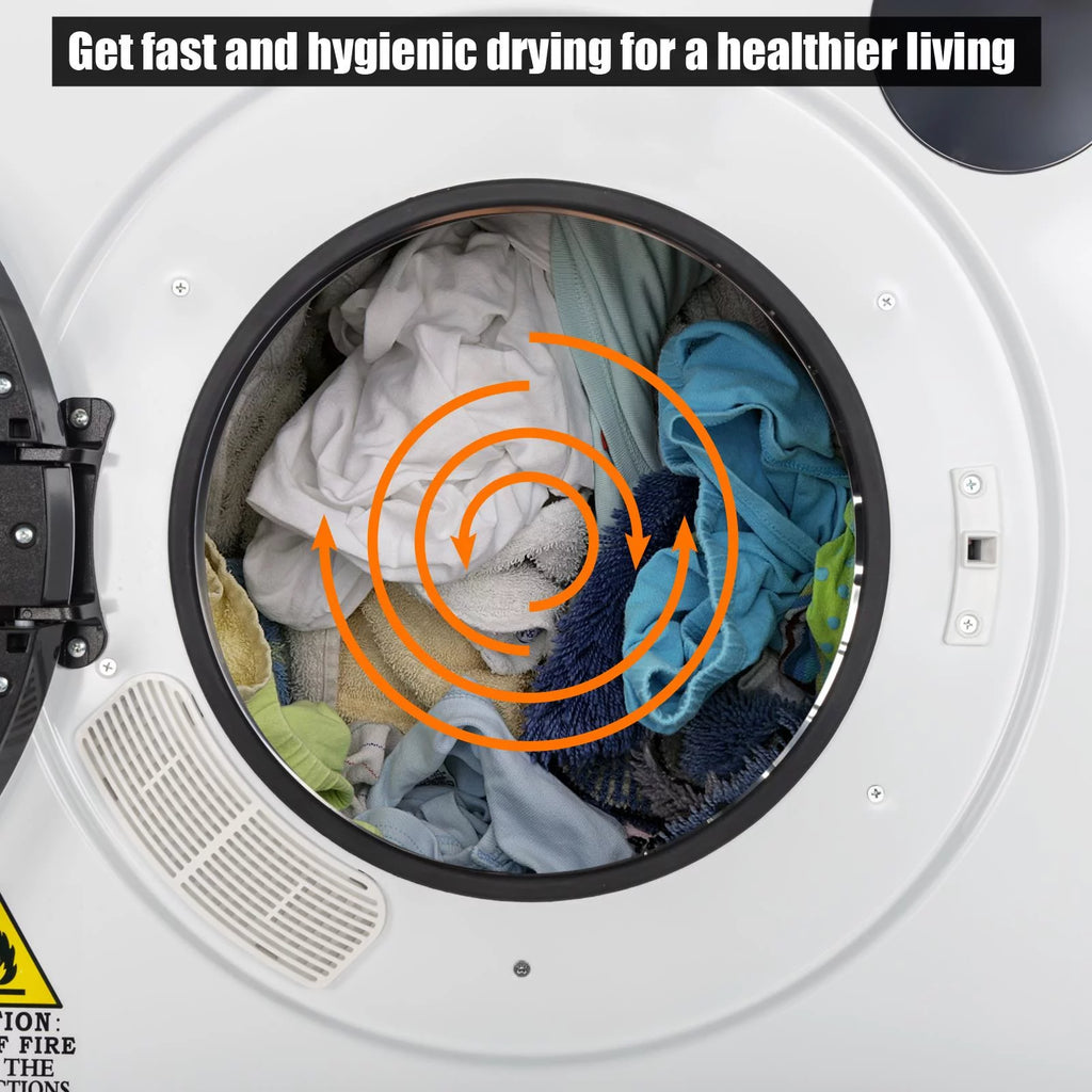 White 3.5 Cu.Ft Stainless Steel Compact Electric Clothes Dryer M106