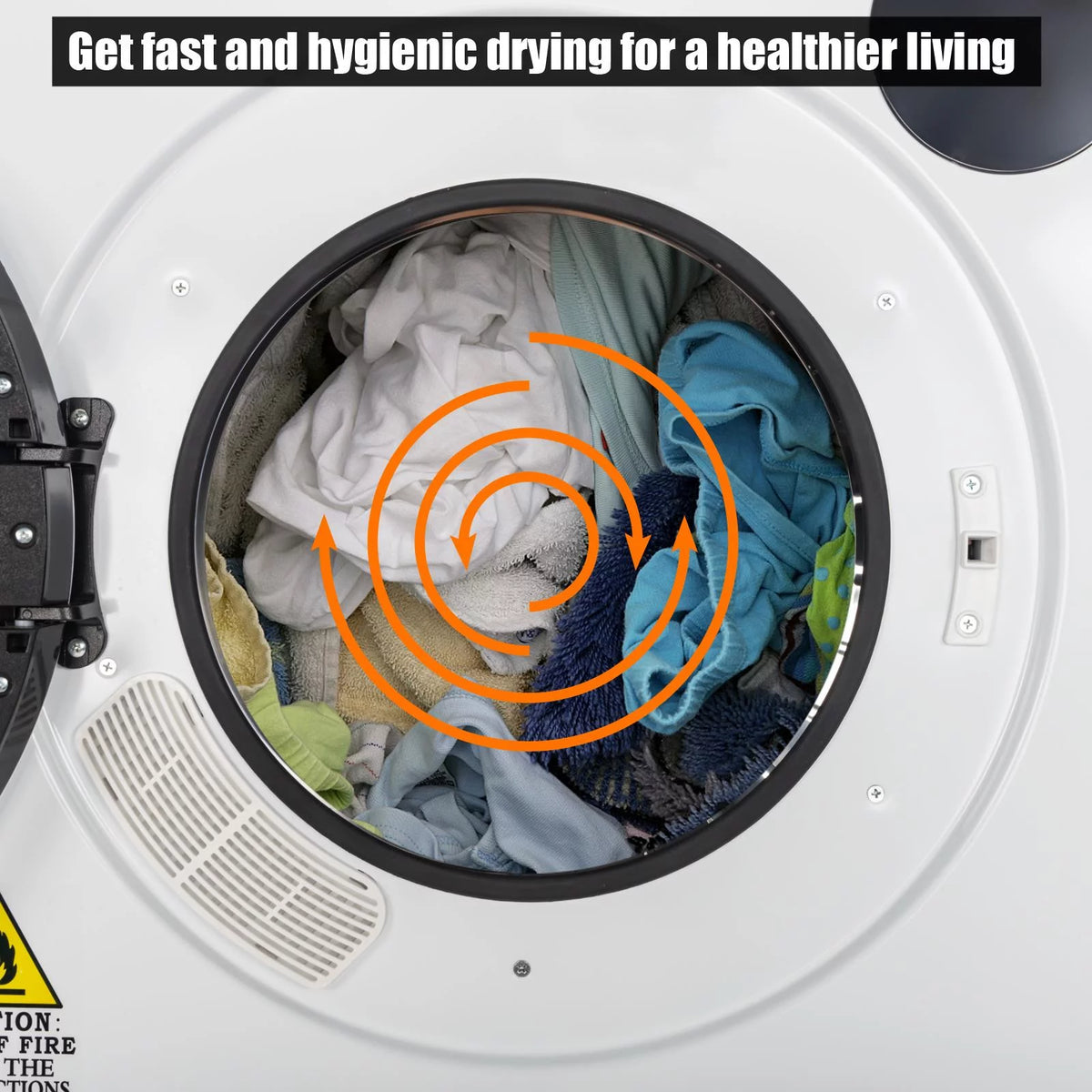 White 3.5 Cu.Ft Stainless Steel Compact Electric Clothes Dryer M106