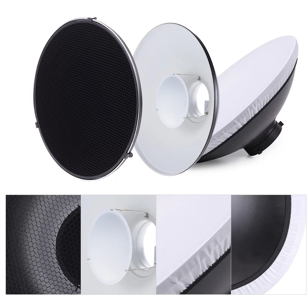 41cm Speedlite Strobe Diffuser Beauty Dish Lampshade with Reflector Honeycomb Soft Cloth O602
