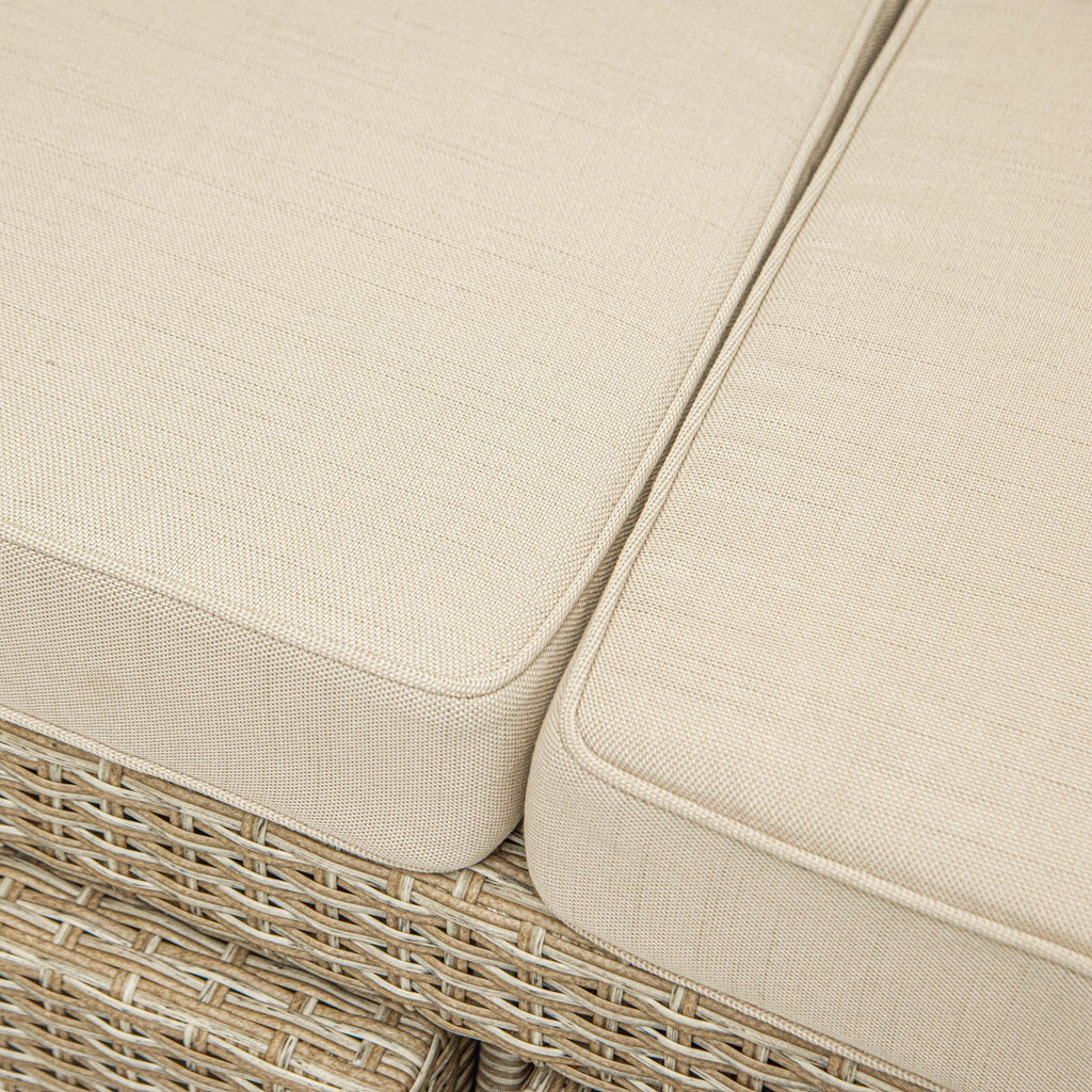 Outdoor Wicker Patio Sofa with Canopy & Ottoman Set B662