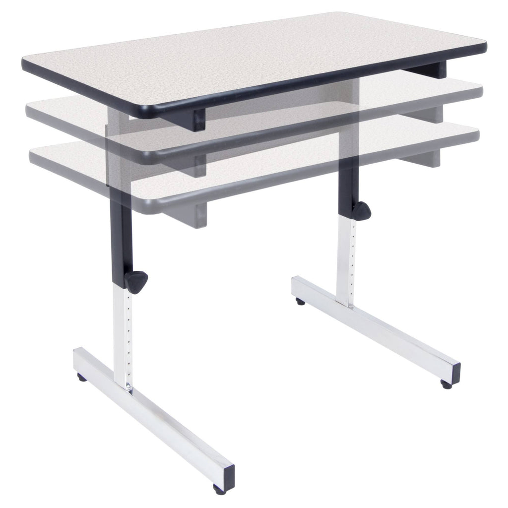 36x22 Canvas Adjustable All Purpose Table Black/Gray F3732