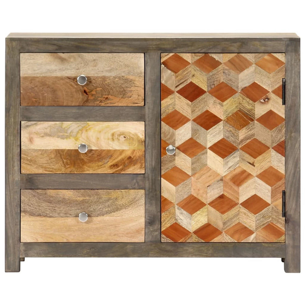 Gray Solid Mango Wood Side Cabinet N301